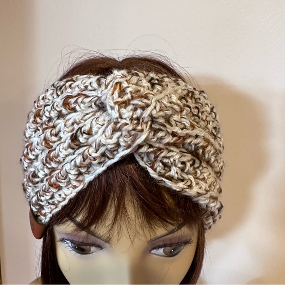 Cinnamon twist, hand knit headband/ear, warmer, 5” x 20”, unisex - Picture 5 of 7
